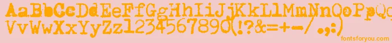 Happydays-fontti – oranssit fontit vaaleanpunaisella taustalla