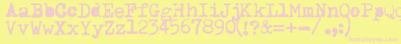 Happydays-fontti – vaaleanpunaiset fontit keltaisella taustalla