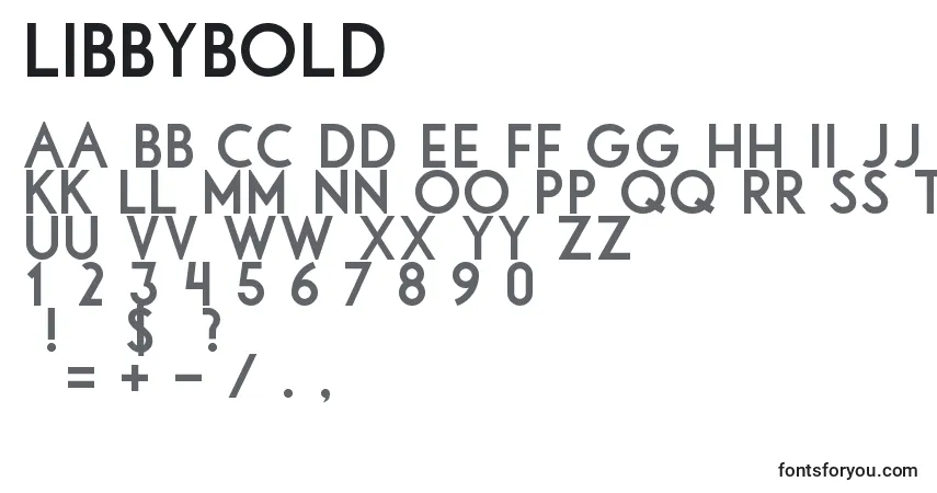 Schriftart Libbybold – Alphabet, Zahlen, spezielle Symbole