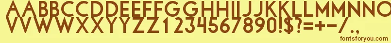 Czcionka Libbybold – brązowe czcionki na żółtym tle
