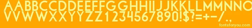 Libbybold-Schriftart – Gelbe Schriften auf orangefarbenem Hintergrund