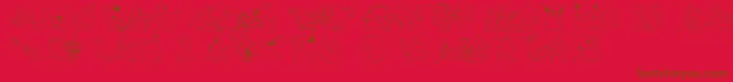 LmsPokemonMasterDingbat-Schriftart – Braune Schriften auf rotem Hintergrund