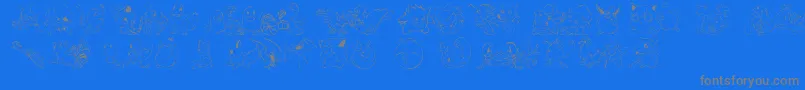 LmsPokemonMasterDingbat-fontti – harmaat kirjasimet sinisellä taustalla
