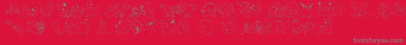 fuente LmsPokemonMasterDingbat – Fuentes Grises Sobre Fondo Rojo