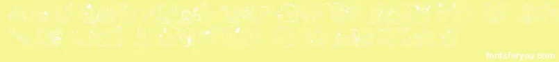 Шрифт LmsPokemonMasterDingbat – белые шрифты на жёлтом фоне