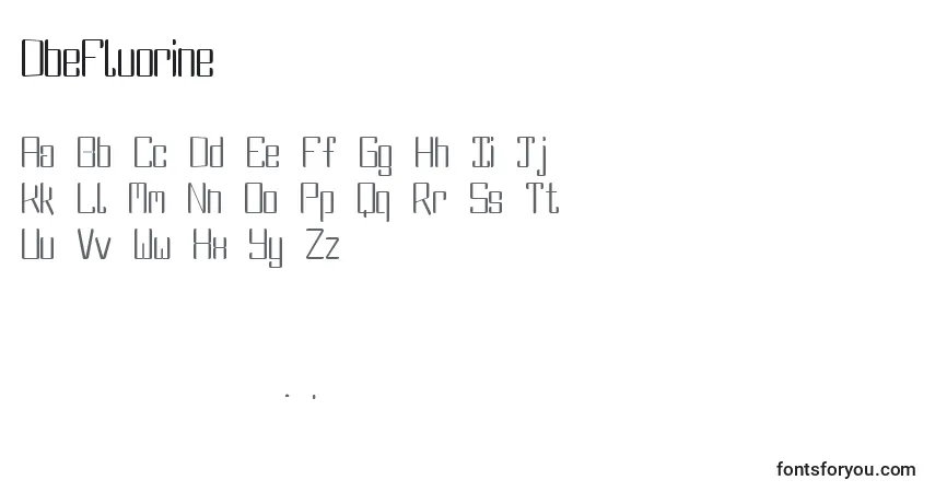 Шрифт DbeFluorine – алфавит, цифры, специальные символы