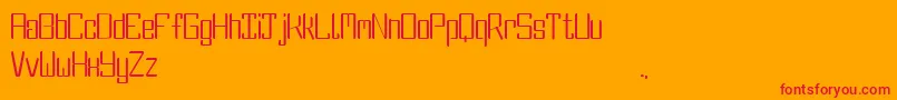 フォントDbeFluorine – オレンジの背景に赤い文字