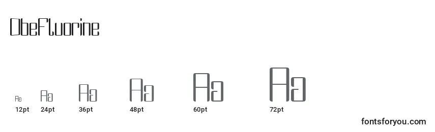 Размеры шрифта DbeFluorine