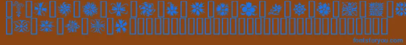 Orna2-Schriftart – Blaue Schriften auf braunem Hintergrund