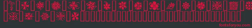 Orna2-Schriftart – Rote Schriften auf schwarzem Hintergrund