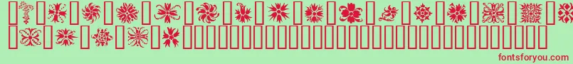 Orna2 Font – Red Fonts on Green Background