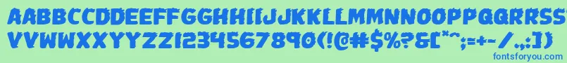 Шрифт Johnnytorchexpand – синие шрифты на зелёном фоне