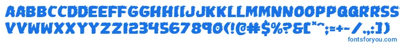 Johnnytorchexpand-Schriftart – Blaue Schriften auf weißem Hintergrund
