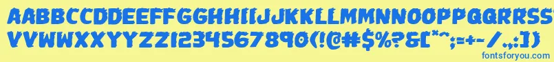 Johnnytorchexpand Font – Blue Fonts on Yellow Background