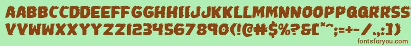 Johnnytorchexpand Font – Brown Fonts on Green Background