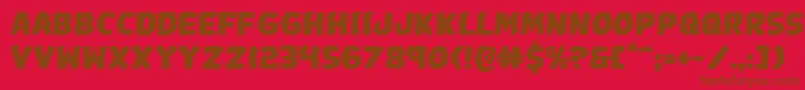 Johnnytorchexpand-Schriftart – Braune Schriften auf rotem Hintergrund