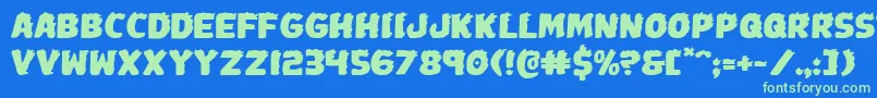 More about Johnnytorchexpand Font Johnnytorchexpand Font – Green Fonts on Blue Background