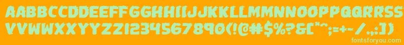 Johnnytorchexpand Font – Green Fonts on Orange Background