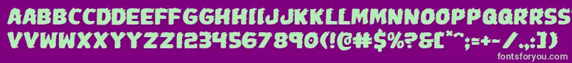 Johnnytorchexpand-Schriftart – Grüne Schriften auf violettem Hintergrund
