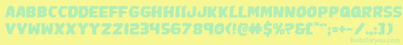 Johnnytorchexpand Font – Green Fonts on Yellow Background