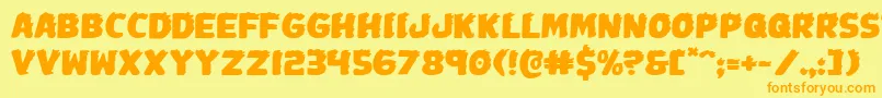 Johnnytorchexpand Font – Orange Fonts on Yellow Background