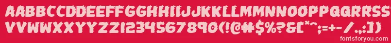 Fonte Johnnytorchexpand – fontes rosa em um fundo vermelho