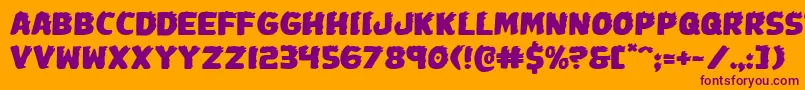 Johnnytorchexpand Font – Purple Fonts on Orange Background