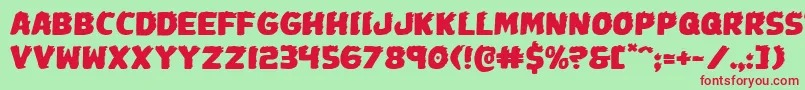 Johnnytorchexpand-fontti – punaiset fontit vihreällä taustalla