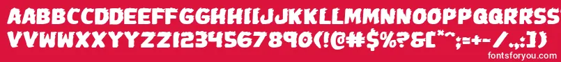 Johnnytorchexpand-fontti – valkoiset fontit punaisella taustalla