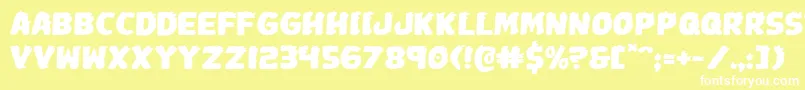 Johnnytorchexpand-fontti – valkoiset fontit keltaisella taustalla