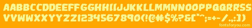 Johnnytorchexpand Font – Yellow Fonts on Orange Background
