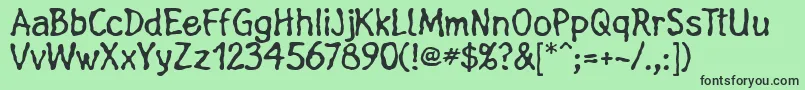 Linotypefluxus Font – Black Fonts on Green Background