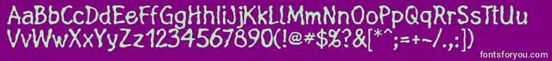 Fonte Linotypefluxus – fontes verdes em um fundo violeta