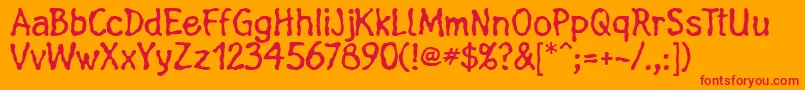 Linotypefluxus Font – Red Fonts on Orange Background