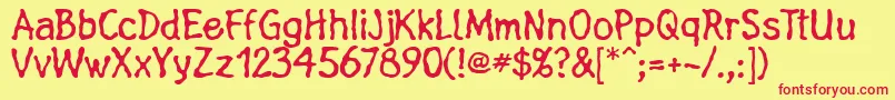 Linotypefluxus Font – Red Fonts on Yellow Background