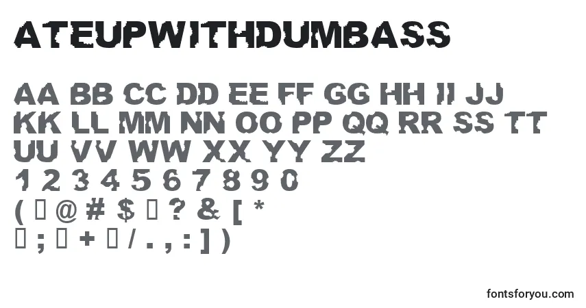 Ateupwithdumbass font – alphabet, numbers, special characters