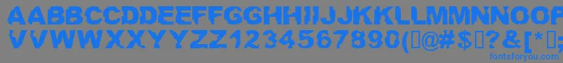 フォントAteupwithdumbass – 灰色の背景に青い文字