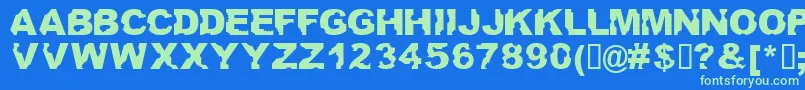 Ateupwithdumbass Font – Green Fonts on Blue Background