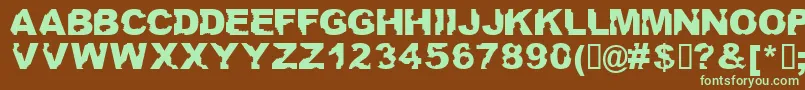 Ateupwithdumbass-fontti – vihreät fontit ruskealla taustalla
