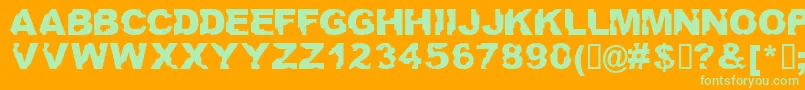 Ateupwithdumbass Font – Green Fonts on Orange Background