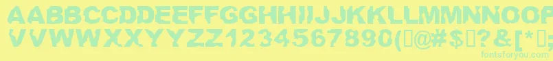 Ateupwithdumbass Font – Green Fonts on Yellow Background