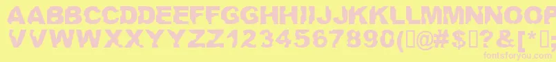 Ateupwithdumbass-fontti – vaaleanpunaiset fontit keltaisella taustalla