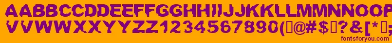 Ateupwithdumbass-Schriftart – Violette Schriften auf orangefarbenem Hintergrund