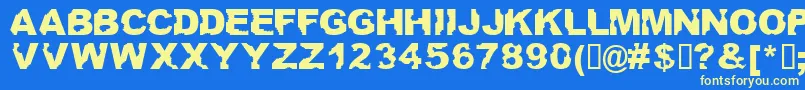 Ateupwithdumbass Font – Yellow Fonts on Blue Background