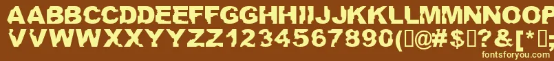 Ateupwithdumbass-fontti – keltaiset fontit ruskealla taustalla