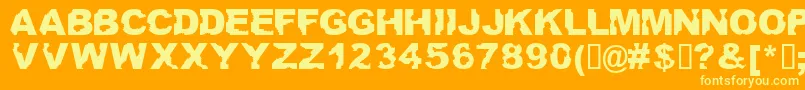 Ateupwithdumbass-Schriftart – Gelbe Schriften auf orangefarbenem Hintergrund