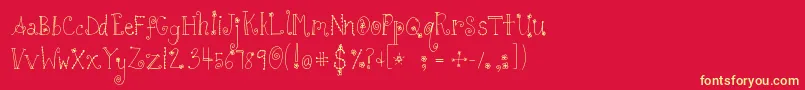 Tunaandhotdogsonrye Font – Yellow Fonts on Red Background