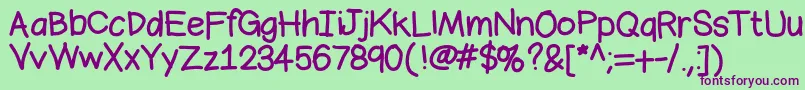 Bromine Font – Purple Fonts on Green Background