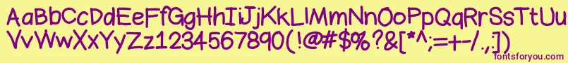 Bromine Font – Purple Fonts on Yellow Background