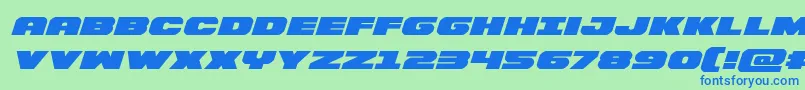 Bummerexpandital Font – Blue Fonts on Green Background